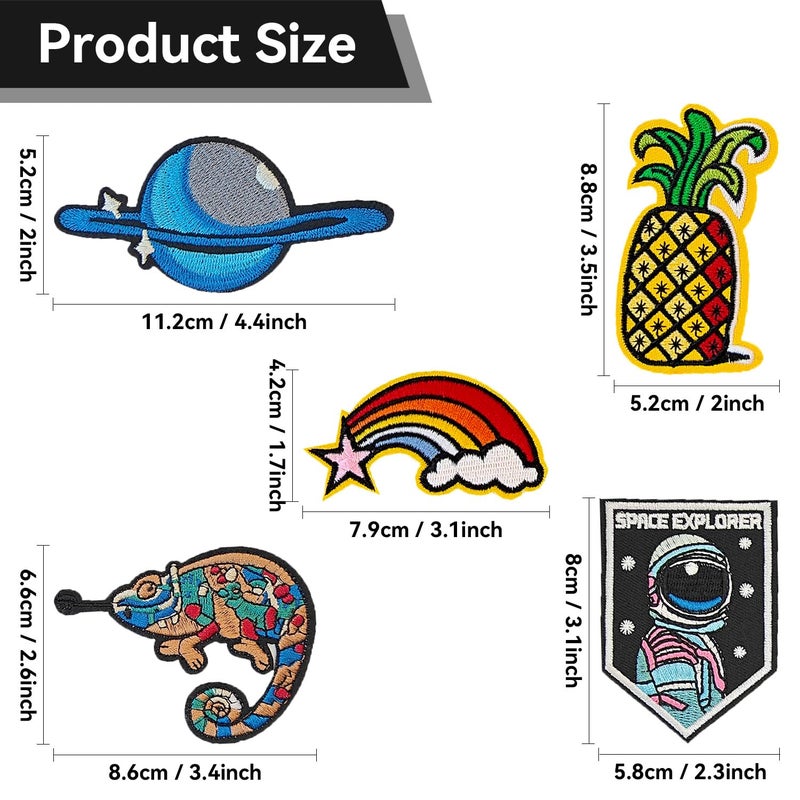 RF-patch 40Pcs Iron on Patches Variety Pack, Large Embroidered Applique Iron on Patch for Clothes, Hats, Jeans, Backpacks, Etc - Image 4